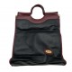 BLACK N DARK RED LEATHER HANDBAG BLACK N DARK RED LEATHER HANDBAG