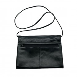BLACK LEATHER VINTAGE CROSS BODY BAG