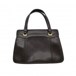 DARK BROWN LEATHER HANDBAG