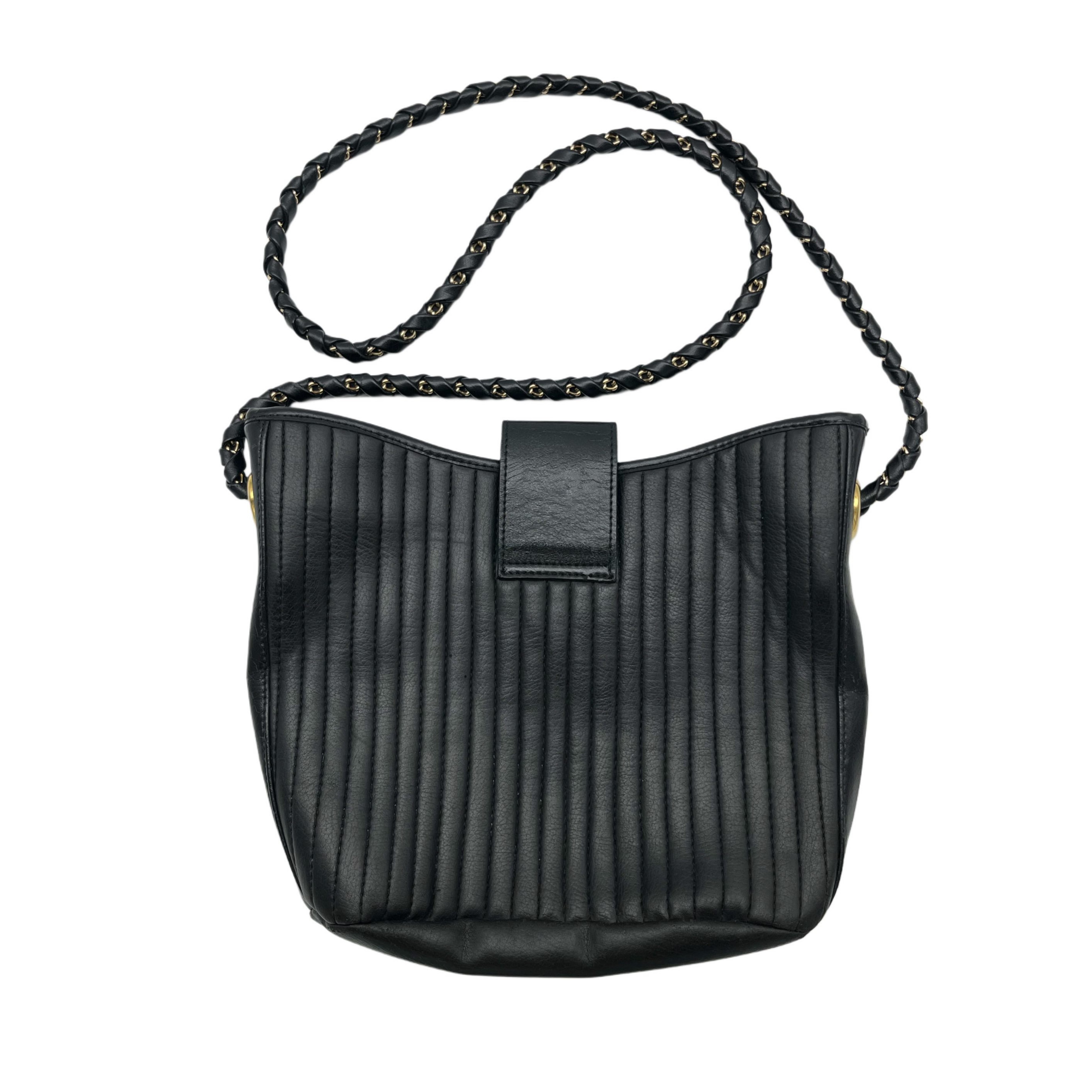 BLACK LEATHER VINTAGE CROSS BODY BAG BLACK LEATHER VINTAGE CROSS BODY BAG