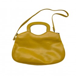 YELLOW LEATHER CROSS BODY BAG