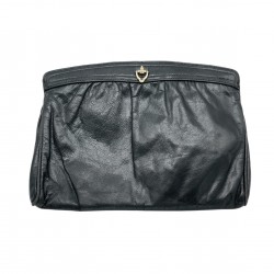 BLACK LEATHER CLUTCH