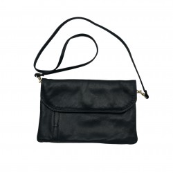 BLACK LEATHER SHOULDER BAG