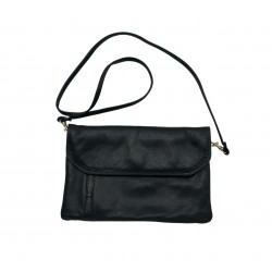 BLACK LEATHER SHOULDER BAG