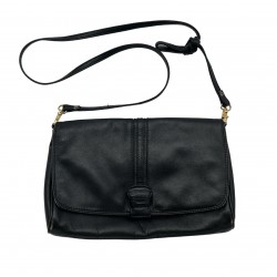 BLACK LEATHER CROSS BODY VINTAGE BAG