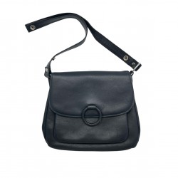 BLACK LEATHER SHOULDER BAG