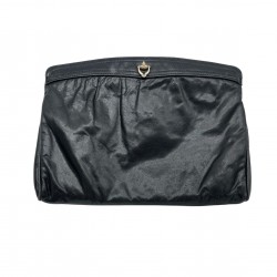 BLACK LEATHER CLUTCH