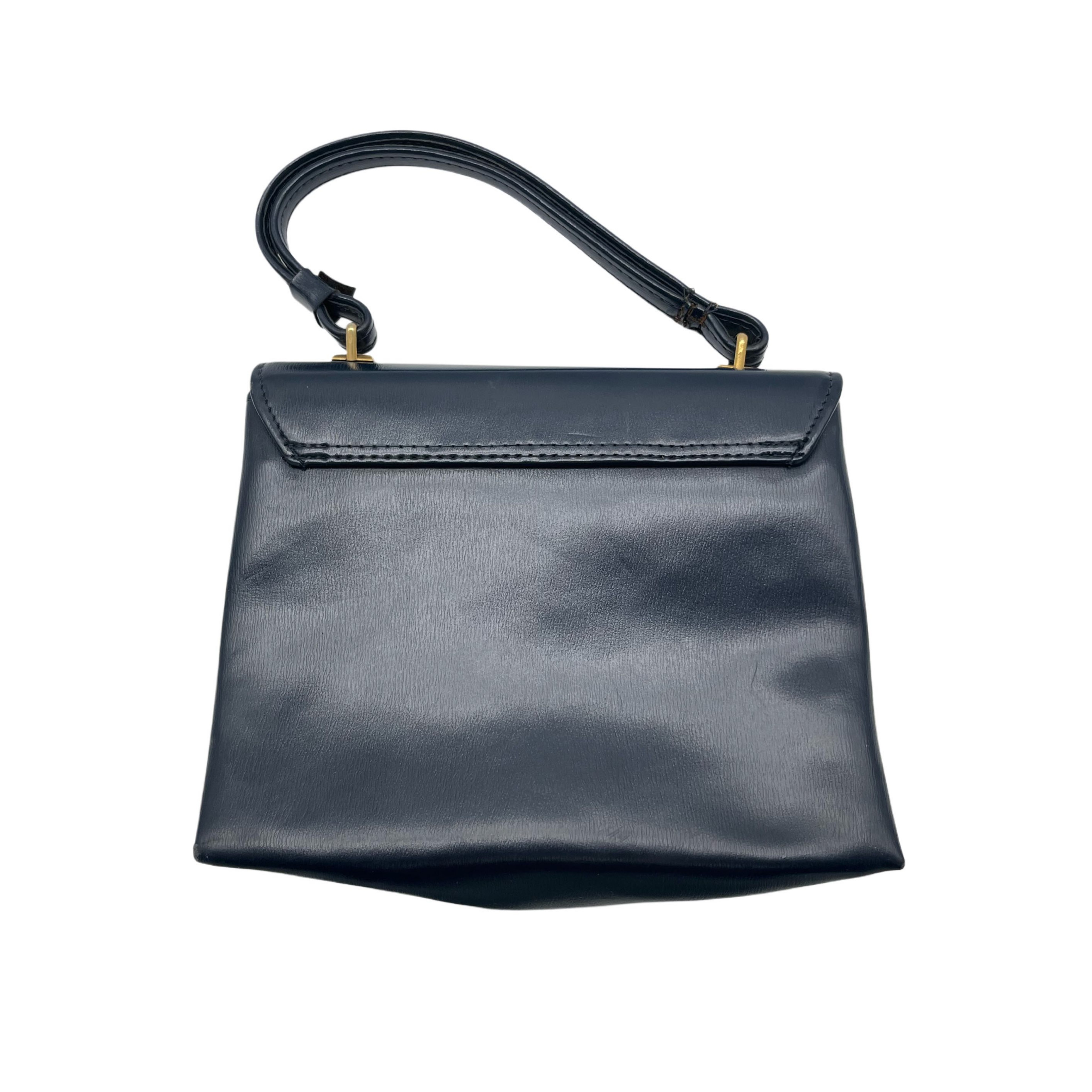 DARK BLUE LEATHER HANDBAG DARK BLUE LEATHER HANDBAG