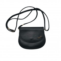 BLACK LEATHER CROSS BODY BAG
