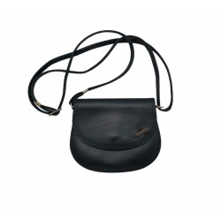 BLACK LEATHER CROSS BODY BAG