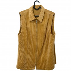 BROWN VINTAGE SLEEVELESS JACKET