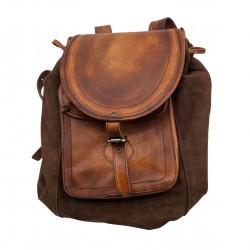 BROWN LEATHER VINTAGE BACKPACK