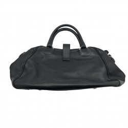 BLACK LEATHER HANDBAG