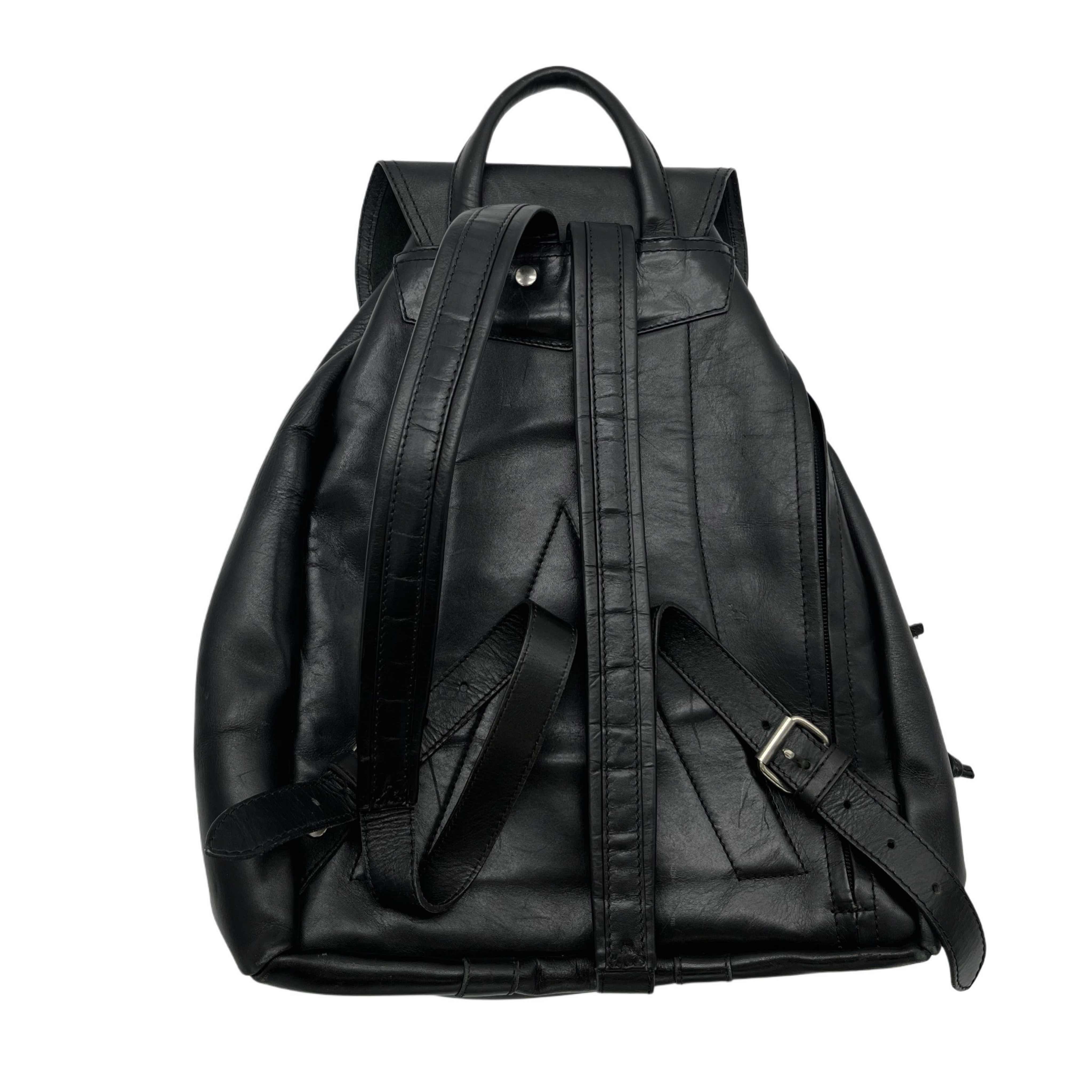 BLACK LEATHER BACKPACK BLACK LEATHER BACKPACK