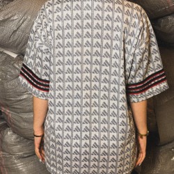 ADIDAS GREY VINTAGE POLO T-SHIRT